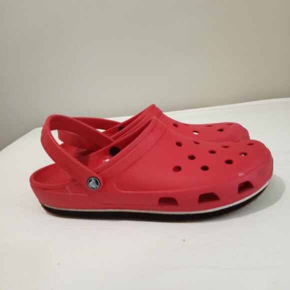 BRIGHT RED CROCS CLASSIC CLOGS MEN SIZE 12 M - Picture 5 of 8